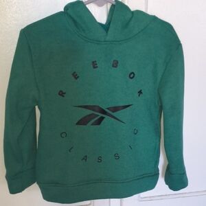 Reebok Kids Green Pullover Hoodie with Black Logo